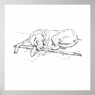 Great Dane Ink Wall Art Minimalist Line Drawing