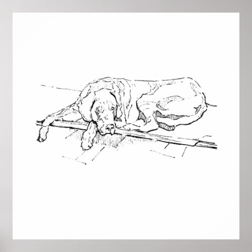 Great Dane Ink Wall Art  Minimalist  Line Drawing