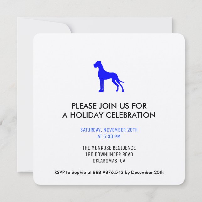 Great Dane invitation (Back)