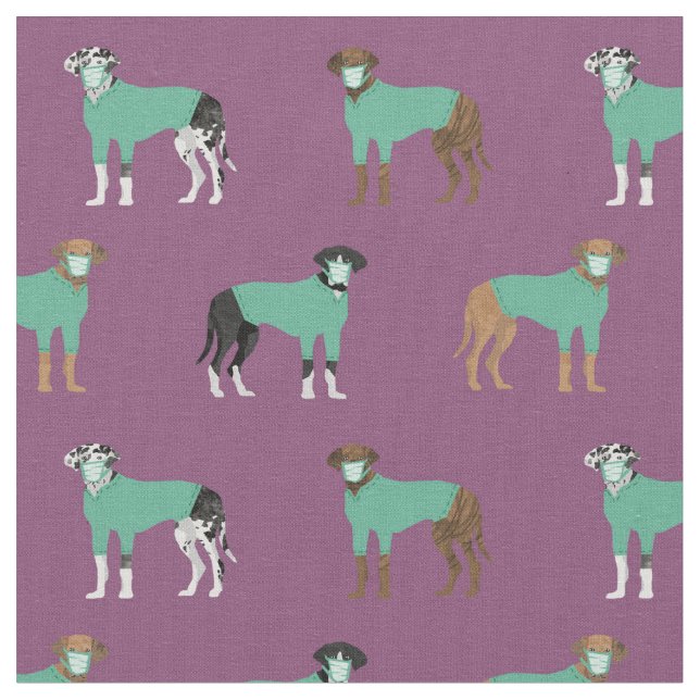 Great Dane is scrubs purple Fabric (Close Up)