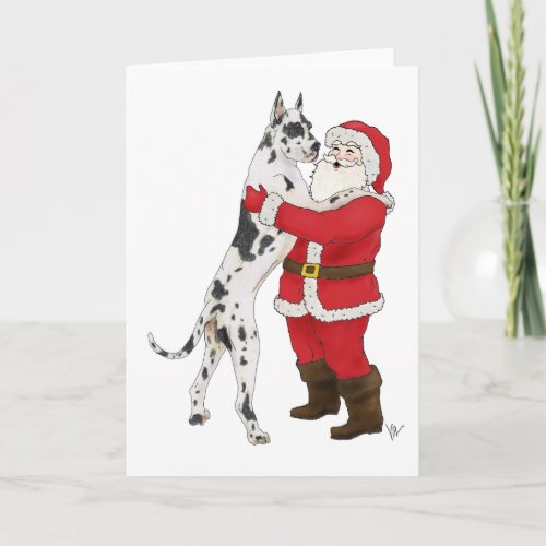 Great Dane Jowly Christmas Greeting Holiday Card