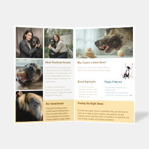 Great Dane Kennel peach Bifold Template for Brochure