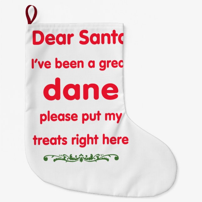 great dane large christmas stocking (Front)