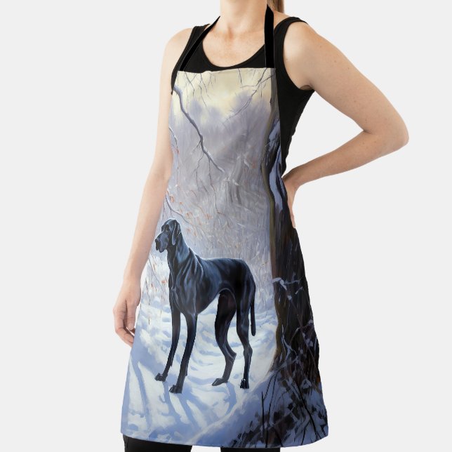 Great Dane Let It Snow Christmas  Apron (Insitu)