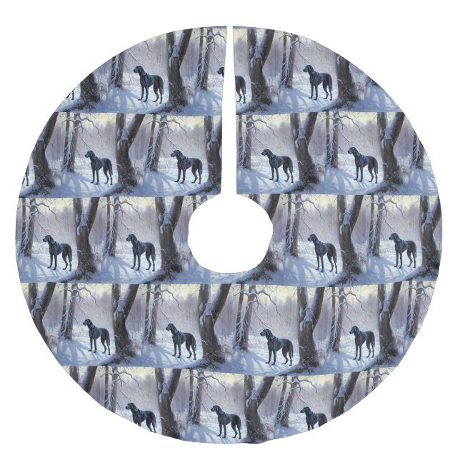 Great Dane Let It Snow Christmas  Brushed Polyester Tree Skirt (Front)