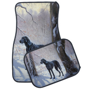 Great Dane Let It Snow Christmas Car Floor Mat