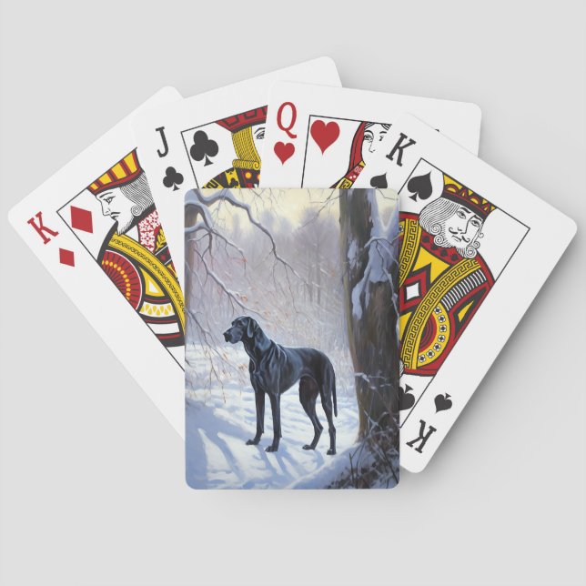 Great Dane Let It Snow Christmas  Poker Cards (Back)