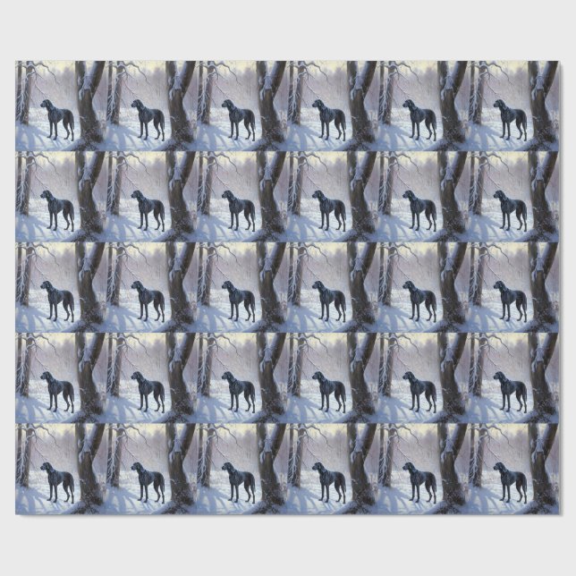 Great Dane Let It Snow Christmas  Wrapping Paper (Flat)