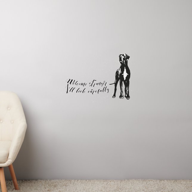 Great Dane Licking Wallsticker Wall Decal (Living Room 2)