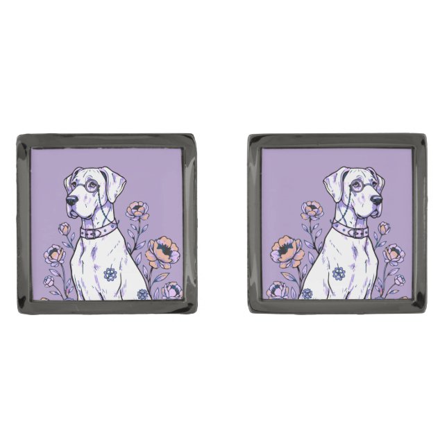 Great Dane Lineart  Cufflinks (Front)