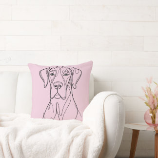 Great Dane Linedrawing Throw Pillow