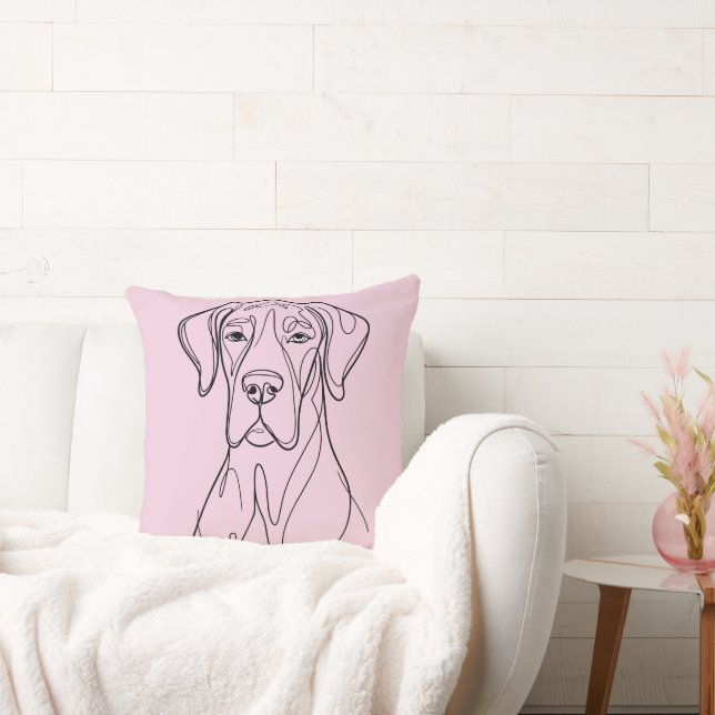 Great Dane Linedrawing  Throw Pillow (Couch)