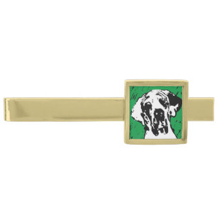 Great Dane Linoprint Gold Finish Tie Bar