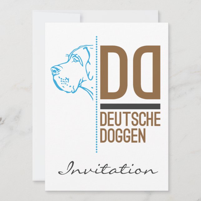 Great Dane Logo Line Invitation (Front)