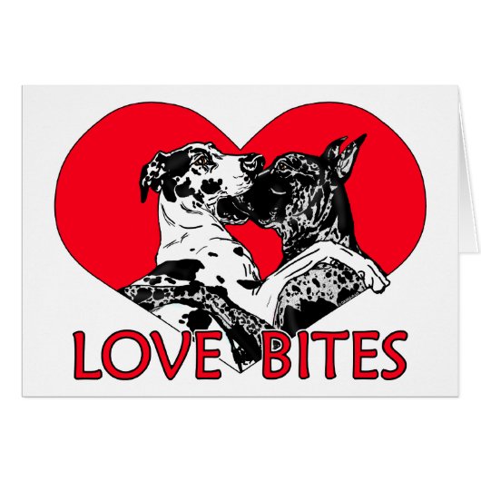 Great Dane Love Bites - Customized Cards (Front Horizontal)