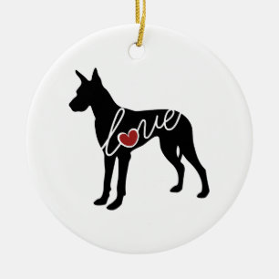 Great Dane Love Ceramic Ornament