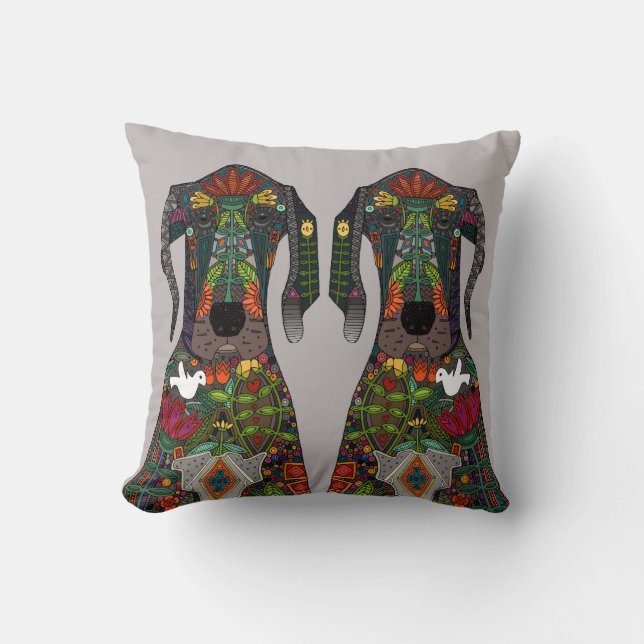 Great Dane love grey Throw Pillow (Front)