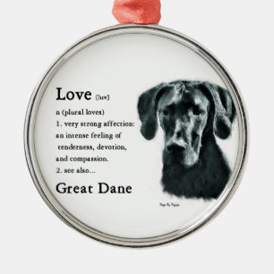 Great Dane Love Is Metal Ornament