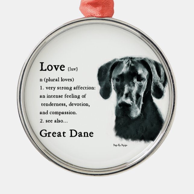 Great Dane Love Is Metal Ornament (Front)