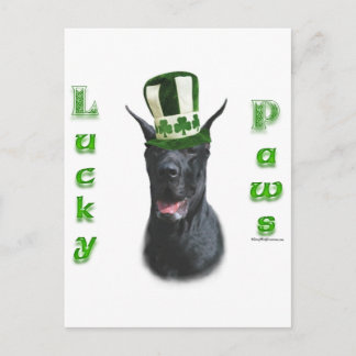 Great Dane Lucky Paws; St. Patty's Day Great Dane Postcard