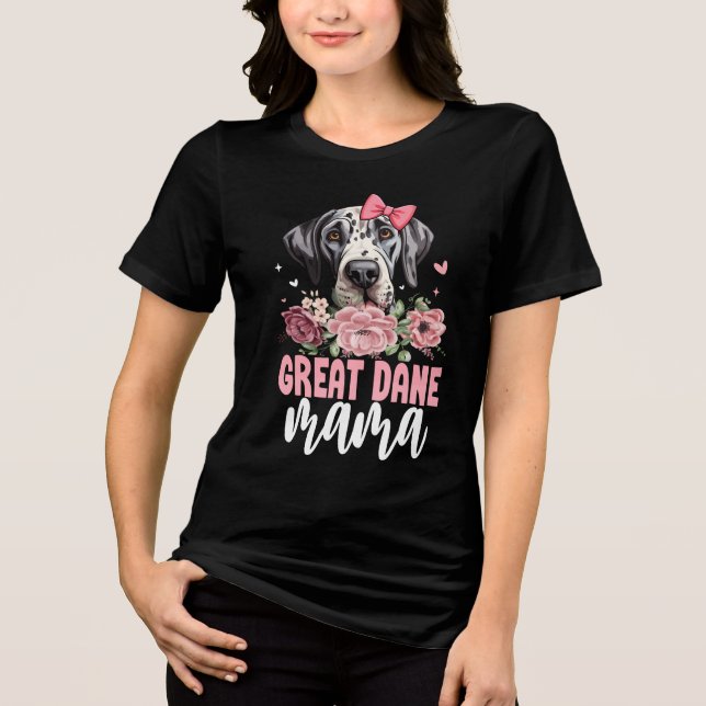 Great Dane Mama  Tri-Blend Shirt (Front)