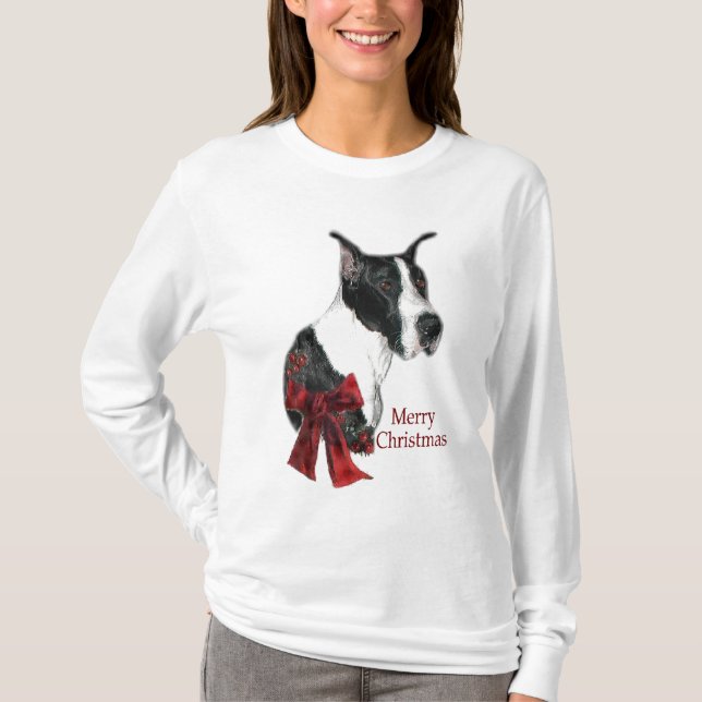 Great Dane Mantle Christmas Gifts T-Shirt (Front)