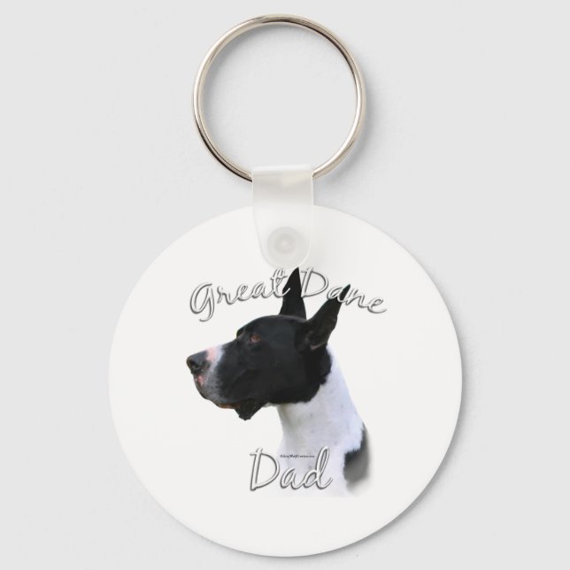 Great Dane (mantle) Dad 2 Keychain (Front)
