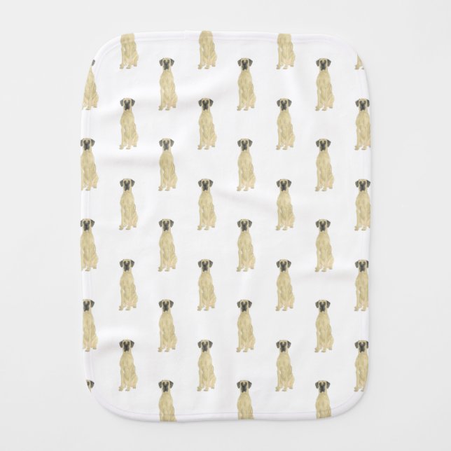 Great Dane (Masked Fawn) Baby Burp Cloth (Front)