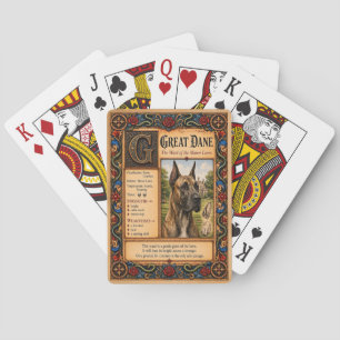 Great Dane, Medieval Bestiary Art Poker Cards