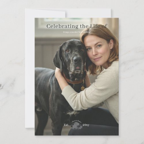 Great Dane Memorial Celebration Photo QR Code  Card