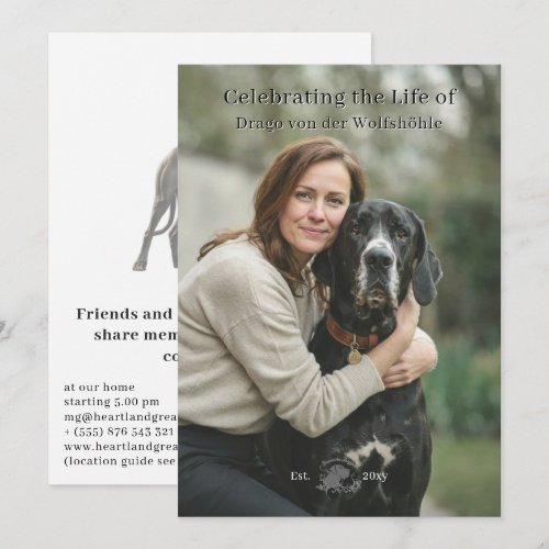 Great Dane Memorial Celebration Photo QR Code  Card