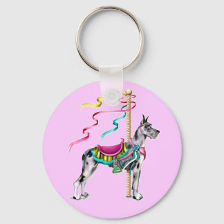 Great Dane Merle Carousel Keychain