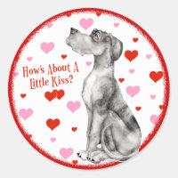 Great Dane Merle UC Kiss Stickers