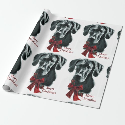 Great Dane Merry Christmas Wrapping Paper