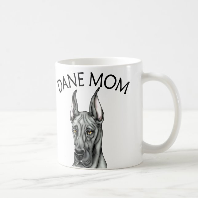 Great Dane Mom Black Coffee Mug (Right)