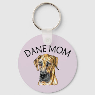 Great Dane Mom Brindle UC Keychain
