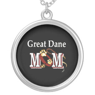 Great Dane Mom Gifts Silver Plated Necklace