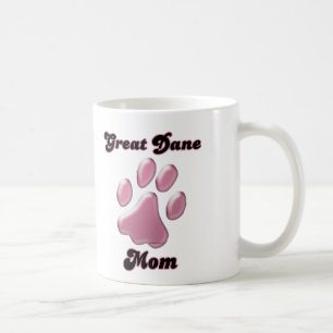 Great Dane Mom Pink Pawprint  Coffee Mug