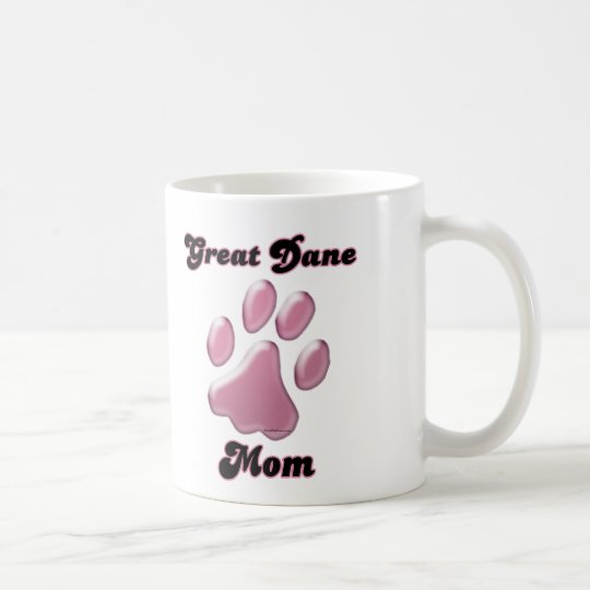 Great Dane Mom Pink Pawprint Coffee Mug