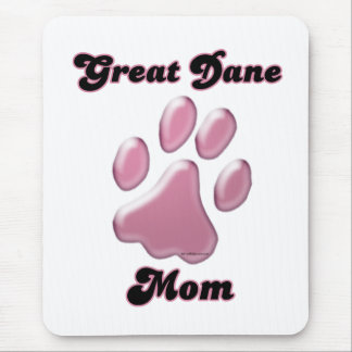 Great Dane Mom Pink Pawprint  Mouse Pad