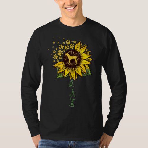 Great Dane Mom Sunflower Great Dane Lover Gifts Do T_Shirt