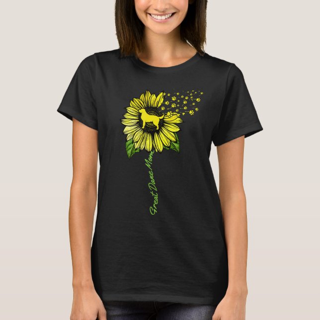 Great Dane Mom Sunflower Mother's Day 2023 T-Shirt (Front)