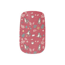 Great Dane Nail Wraps Christmas Floral Kawaii Cute