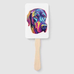 Great Dane Neon Design   Hand Fan