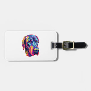 Great Dane Neon Design   Luggage Tag