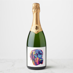 Great Dane Neon Design   Sparkling Wine Label