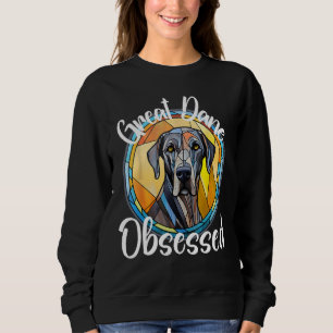 Great Dane Obsessed Dog Mom Puppy Colorful Pet Fur Sweatshirt