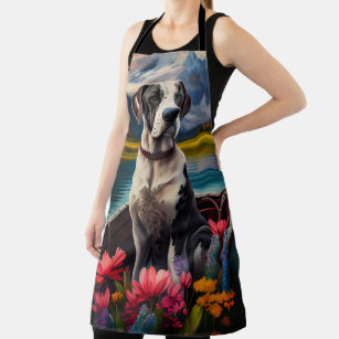 Great Dane on a Paddle: A Scenic Adventure Apron