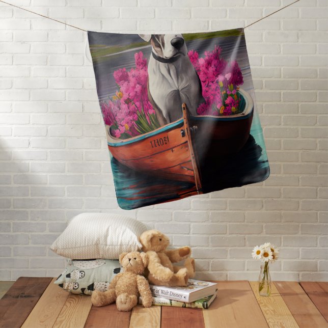 Great Dane on a Paddle: A Scenic Adventure Baby Blanket (In Situ)