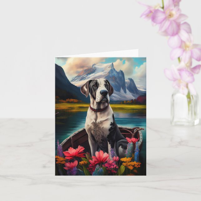 Great Dane on a Paddle: A Scenic Adventure Card (Orchid)